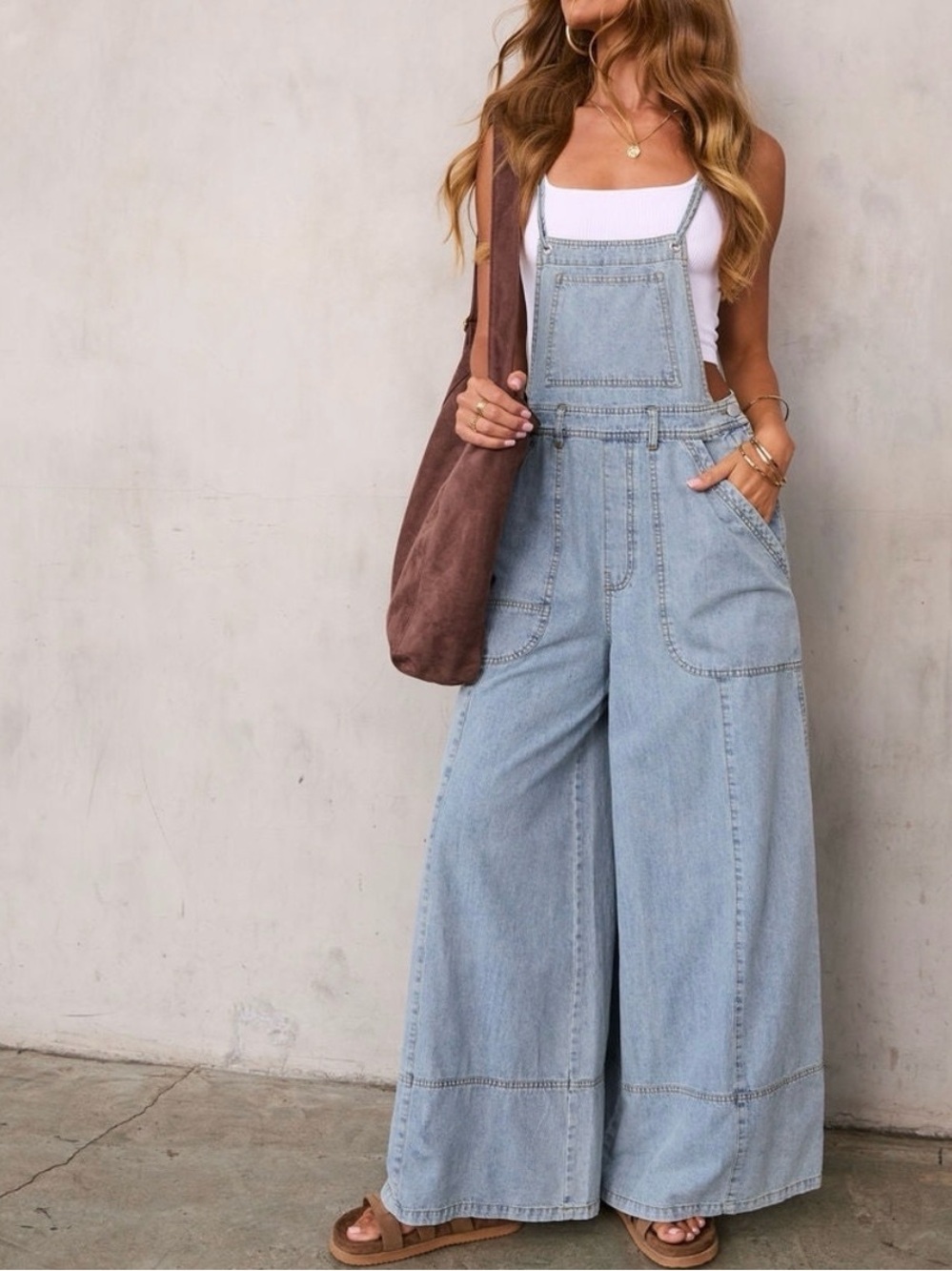 Vici Ziggie Wide Leg Overalls - Picture 2 of 5